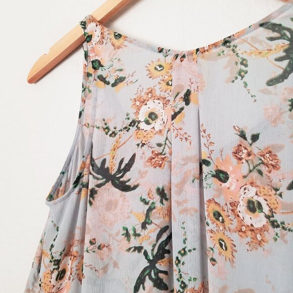 Anthropologie Maeve Magda Ruffle Floral Tunic Tank S Romantic Fairy Sheer $98 - Picture 9 of 15